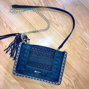 ALDO Black Cut Out Design Gold Hardware Shoulder Cross body Purse Bag